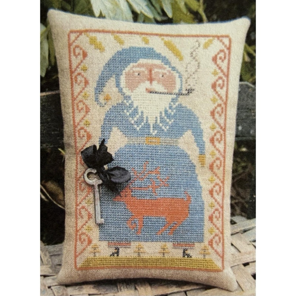 Blue Belsnickle Cross Stitch Pillow Pattern By Notforgotten Farm